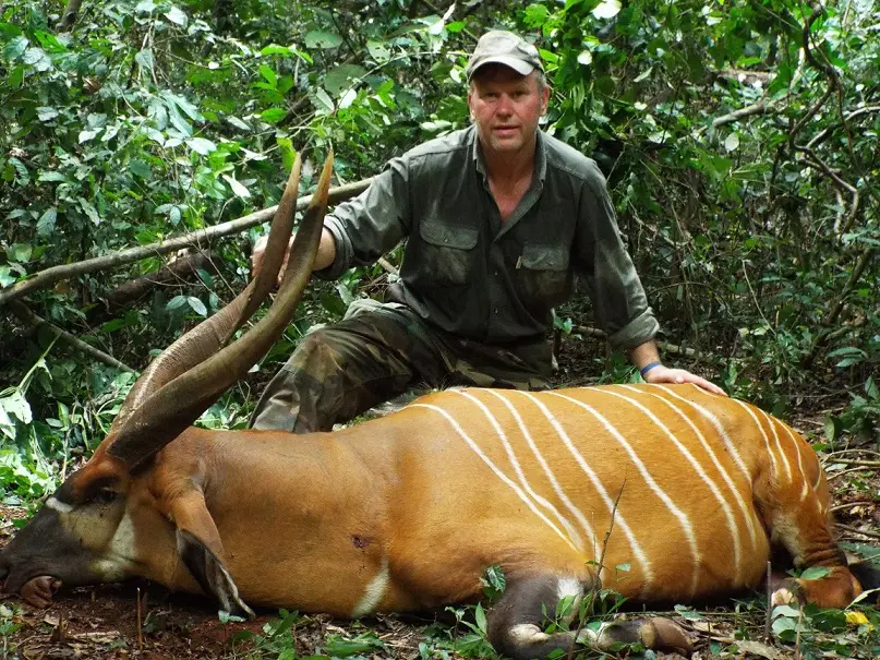 Frank Zitz with his Western Bongo trophy, Central African Republic